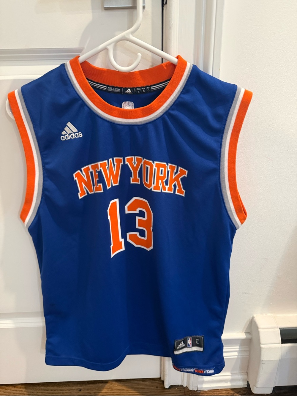 adidas Kids New York Royal Blue & Orange Basketball Jersey #13